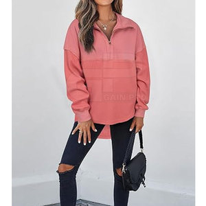 Modern Women Quarter Zip <b>Sweatshirt</b> Featuring Lightweight Stretch Material Comfortable Design For <b>Gym</b> And Everyday Clothing - Product Image 2