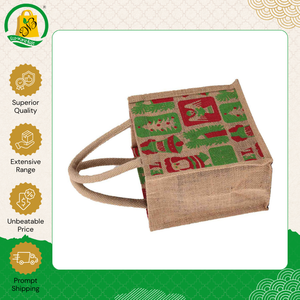 Bolsa Pequeña de Yute Ecológica de Primera Calidad para Exportación a Granel con Asas Onduladas de Algodón para Llevar Regalos - Product Image 4