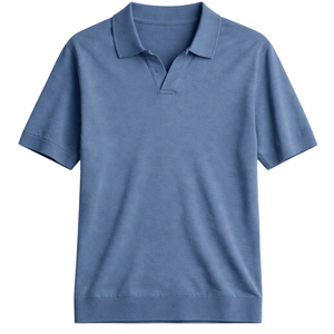 Polo en Lin Tricoté pour Homme, Manches Courtes, Coupe Décontractée, Respirant, Tendance Estivale, Qualité Supérieure, Confort Optimal - Product Image 1