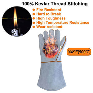 Guantes Industriales para Horno, Resistentes al Fuego y al Calor, de Cuero Vacuno, Certificación EN388, Guantes de Seguridad para Soldadura MIG/TIG, Barbacoa, Trabajo al Aire Libre - Product Image 3