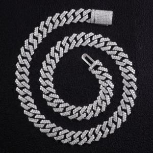 Collier chaîne cubaine de luxe Hip Hop en or blanc 10K 12 mm avec diamants HPHT cultivés en laboratoire, bijoux fins - Product Image 5
