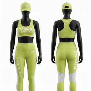 Premium 280 GSM Polyester Spandex Boxing Legging <b>Bra</b> Set Black <b>Blue</b> Grey Panel Design Custom HTV Logo - Product Image 5