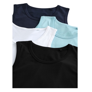 Gilets et débardeurs décontractés pour hommes 100 % coton, grandes tailles, coupe ajustée, anti-boulochage, séchage rapide - Product Image 5