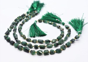 Perles d'émeraude naturelle facettées en forme de pépite, 6-8 mm, émeraude naturelle de forme irrégulière, perles de pierres précieuses, 10 pouces, pour la création de bijoux - Product Image 5