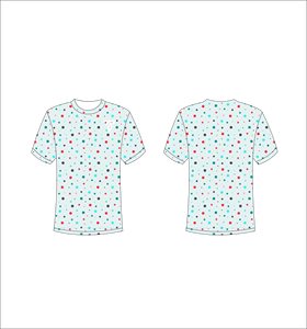 T-shirt à manches courtes pour homme, col rond, motif à pois imprimé, coupe classique, décontracté, respirant, 100% polyester, tricoté, logo sur le devant - Product Image 1