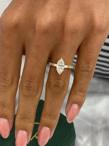 แหวนเพชรทรงมาร์คีส์และบาแกตต์ ทนทาน ทำจากทองคำ ทองคำโรสโกลด์ ทองคำขาว เงิน  เพชรเลี้ยงในห้องปฏิบัติการ igi de-f vvs-vs สำหรับผู้หญิง - Product Image 4