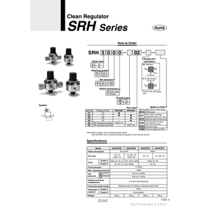 Régulateur de pression propre SRH3100-A2 SMC Pneumatics - Product Image 1