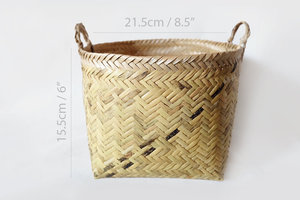Handmade Thai Bamboo <b>Basket</b> Woven Storage <b>Hamper</b> Eco Friendly Natural Bamboo Organizer OEM Supplier Vietnam - Product Image 2