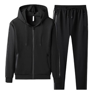 Conjunto de Sudadera con Capucha y Pantalones Deportivos Personalizados para Hombre, de Algodón y Felpa, con Cremallera Completa, Ropa Deportiva Informal de Alta Calidad - Product Image 1