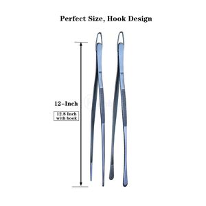 แหนบเคลือบไทเทเนียมสีน้ำเงิน แหนบสแตนเลสหลากสีสำหรับตกแต่งอาหารอย่างแม่นยำ - Product Image 2