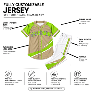 Conjunto de camiseta de béisbol para adultos, manga corta, estampado sublimado, absorbe la humedad, 100% poliéster, nombre del equipo, número personalizable - Product Image 1