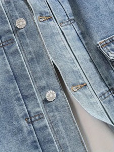 Customized Men's Distressed Denim Jacket Long Sleeve Button Fly Casual Style Regular Fit Washable Cotton Fabric Autumn Wear - Product Image 6