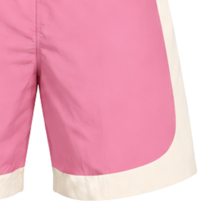 Mens <b>Pink</b> Neutral Colorblock Nylon Hoodie Shorts <b>Set</b> Lightweight Quarter Zip Running Training <b>Gym</b> Casual Sportswear Outfit - Product Image 6