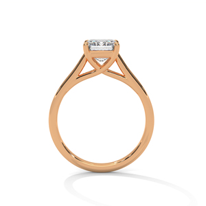 Anillo Solitario de Diamante Cultivado en Laboratorio con Corte Radiante, Certificado GRA, Oro Rosa Sólido de 14K, Joyería Minimalista para Compromiso y Fiestas, Venta al Por Mayor - Product Image 2