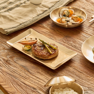 NOBBAN Piatto Rettangolare in Bronzo Coreano Forgiato a Mano di Qualità Premium - Product Image 1