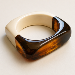 Glossy Chic Resin Bangles Chunky <b>Stack</b> Daily Wear Party Festive Retro Fashion Lucite Acetate Women's Eco-Friendly Statement - Product Image 1