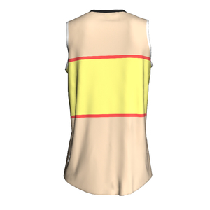 Maillot de basketball personnalisé par sublimation, col en V, sans manches, anti-humidité, unisexe, pour adulte, uniforme d'équipe, color-block, en polyester - Product Image 5