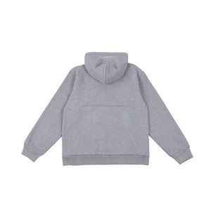 Patrón sólido 400 Gsm algodón pulóver sudadera Unisex Oem bordado sudaderas con capucha de una sola capa Polar-en blanco - Product Image 3