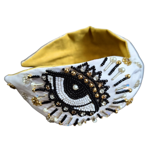 Serre-tête tendance fait main avec broderie et perles multicolores pour femmes – Mode boutique et contemporaine - Product Image 2