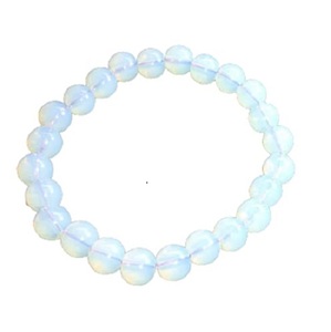 Bracelet rond en opalite Feng Shui fait main pour hommes et femmes, perles rondes de 8 à 10 mm, bijoux de mode énergétiques - Product Image 1