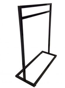 Étagère autoportante multi-usages pour salle de bain et buanderie, support à deux niveaux en métal pour sécher les serviettes, porte-serviettes - Product Image 2