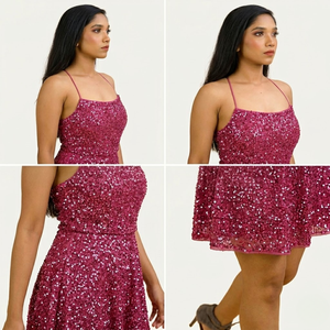 Vestido de Fiesta Elegante para Mujer |   Top Halter Rosa con Cuentas |   Vestido Bordado |   Ropa Moderna para Fiestas de Boda |   Alta demanda |   Conjunto de Ropa al por Mayor - Product Image 4