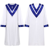 Robe de Prêtre Jésus, Vêtements de Clergé d'Église, Soutane en Polyester avec Broderie Dorée, Costume de Chorale, Robe Longue Liturgique pour Pasteur