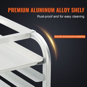 Carrello Portateglie a 10 Livelli per Panetteria Commerciale con Ruote Frenanti, in Alluminio, per Stoccaggio in Hotel, per Teglie Semipienne - Product Image 6