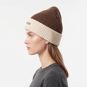 Bonnet tricoté personnalisé chaud unisexe à revers pour l'hiver, idéal pour les voyages, vente en gros - Product Image 4