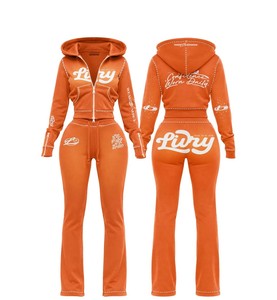 New Style Leopard Print 2 Piece Set Women Spring Tracksuit Athleisure Hooded Crop Jacket and Flared <b>Pants</b> Stretch Matching Suit - Product Image 3