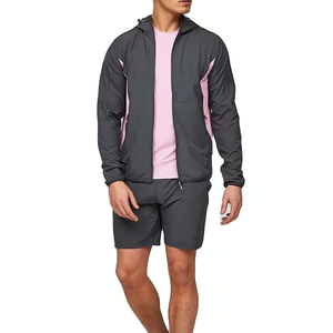 Custom Two Piece <b>Windbreaker</b> Set Patchwork Zip up Nylon Polyester Streetwear Tracksuit Men <b>Windbreaker</b> Set - Product Image 6