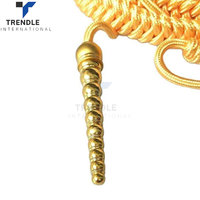 Aiguillette de cérémonie personnalisée en coton et nylon avec fil doré, cordons d'épaule faits à la main avec embouts métalliques sur mesure