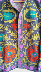 Plus Size Bohemian Floral Embroidered <b>Coat</b> <b>Women</b> Turn <b>Down</b> Collar Zip Up Long Sleeve Casual Autumn Outerwear - Product Image 6