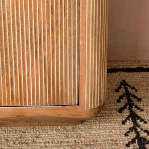 Fluted Solid Wood Eco-Friendly Durable Handmade Multifunction Side Board Cabinet Modern European Design - Product Image 5