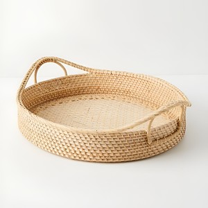 Handweave decor display <b>trays</b> crafted from rattan best price high quality rattan <b>handled</b> <b>tray</b> - Product Image 1