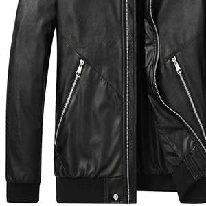 Blouson de moto élégant pour homme en cuir véritable, manches longues, écologique, design avant-gardiste, haute qualité, style très populaire, nouveauté - Product Image 2