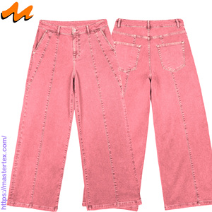 Pantalon décontracté pour femme Master Textile, coupe large, taille mi-haute, avec empiècements et surpiqûres, en tissu extensible respirant, idéal pour toutes les saisons et les occasions. - Product Image 4