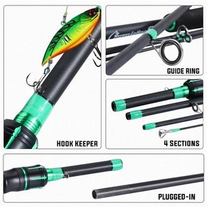 Caña de Pescar de Fibra de Vidrio de 180 cm/70.86 Pulgadas, 4 Secciones, para Pesca con Señuelos, Caña de Pescar de Tono M, Accesorios para Pesca de Carpas - Product Image 3