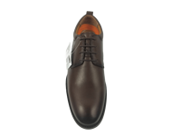 Dlords Christofer – Chaussures Richelieu marron en cuir véritable pour homme, à bout pointu, à lacets, respirantes, doublure en peluche, logo embossé, pour le bureau et la carrière