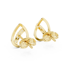 เพชรทรงกลมเพาะเลี้ยงในห้องปฏิบัติการ ทองคำ 14K 18K สีเหลือง ต่างหูแบบแท่งเพชรทรงหยดน้ำ 0.15 กะรัต DEF VVS ต่างหูเจ้าสาวคลาสสิก ขายส่ง - Product Image 4