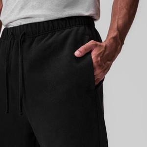 Men's Black Acid Wash Straight Mid Waist Elastic Drawstring Sweatpants with Side Pockets Casual Joggers - Product Image 3