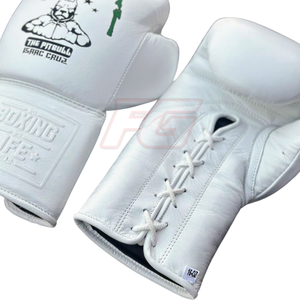 No Boxing No Life Guantes de Boxeo MMA de Cuero Vacuno Personalizados con Cierre de Cordones en los Dedos Completos, Absorción de Humedad y Antideslizantes para Combate - Product Image 6