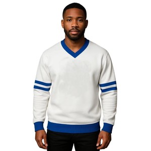 Pull en laine/acrylique tricoté épais pour homme, style vintage, col en V blanc, Phi Beta Sigma, fraternité grecque universitaire Sigma - Product Image 3