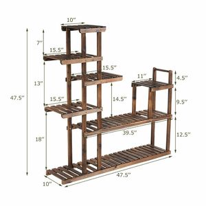 Espositore per Fiori a 7 Livelli in Legno, Scaffale per Piante e Arredamento da Giardino - Product Image 5