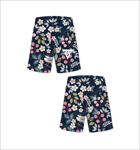 Shorts de basket-ball en mesh personnalisés pour hommes, sublimation, séchage rapide, entraînement, gym, fitness, bleu marine, rose, motif floral d'oiseaux - Product Image 1