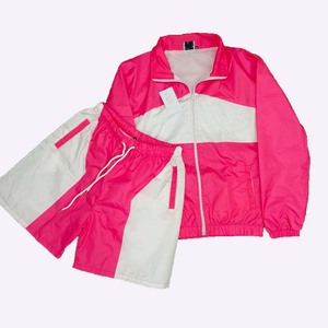 Ensemble de survêtement sportif rose pour femme, blocs de couleur, manches longues, fermeture éclair, coupe ample, deux pièces, tenue athlétique printemps-été - Product Image 1