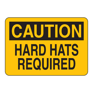 Panneau de signalisation rectangulaire durable « Attention : Casques de sécurité requis » pour chantiers intérieurs/extérieurs - Product Image 2