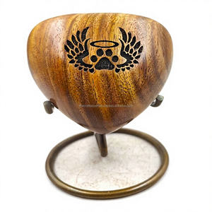 Urne funéraire en bois en forme de cœur, style américain, personnalisable, écologique, pour cendres d'adultes, fournitures funéraires commémoratives en gros - Product Image 1