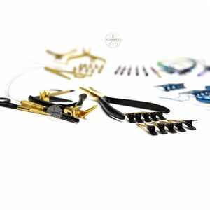 Black/Gold Hair Extension <b>Tool</b> <b>Kit</b> With Premium Quality Pliers and Stainless Steel Beads - Product Image 3