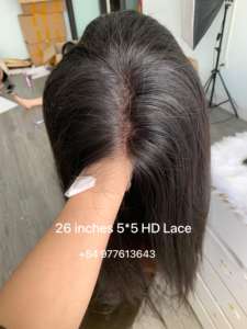 Extensions de cheveux naturels avec colle, perruque HD pour cheveux 100% Remy naturels, lisses, courts, origine Vietnam - Product Image 5